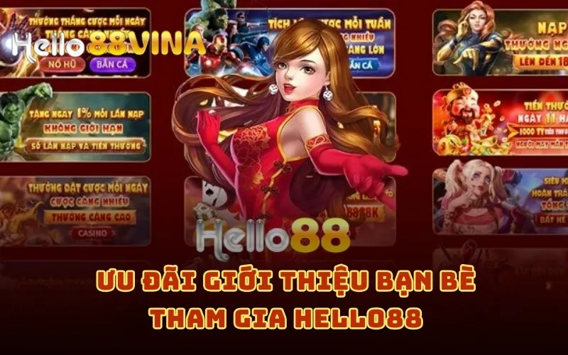 Khuyến Mãi 7 Ưu đãi giới thiệu bạn bè tham gia HELLO88